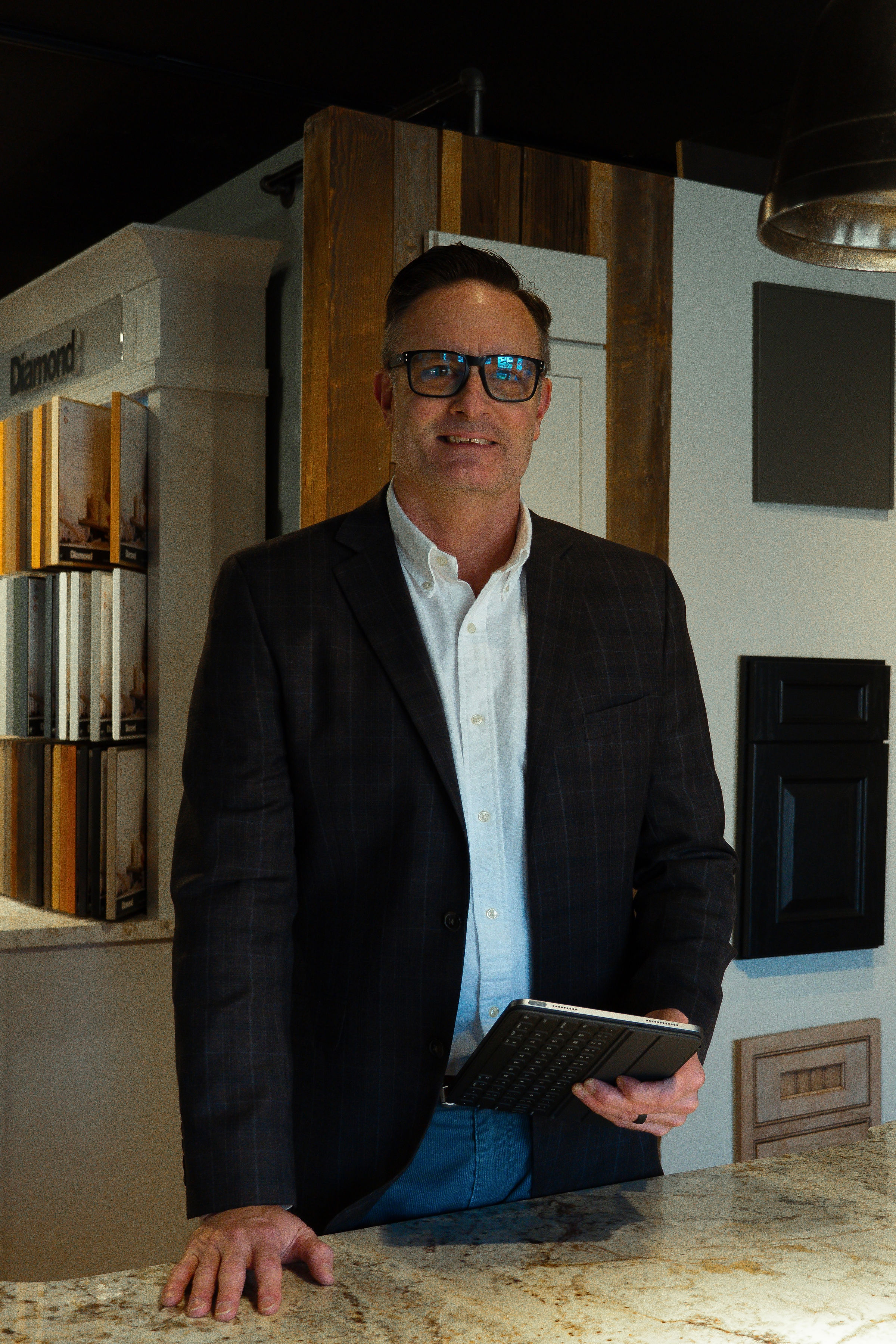 Ken Brown owner of California Cabinets in the showroom